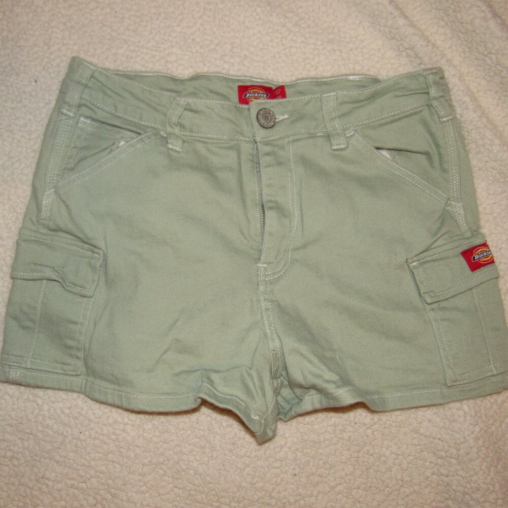 Dickies Size 11/30 Light Green 7 Pocket Shorts, Zip Fly